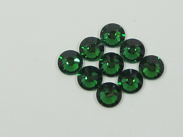 1 Gross 16ss DARK MOSS GREEN HOT FIX BRILLIANCE Rhinestones